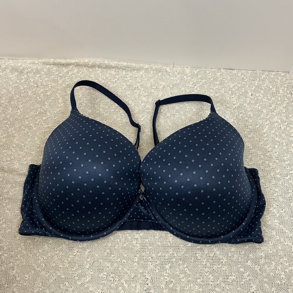 Victoria's Secret Navy Polka Dot Padded Pushup Bra 38DD